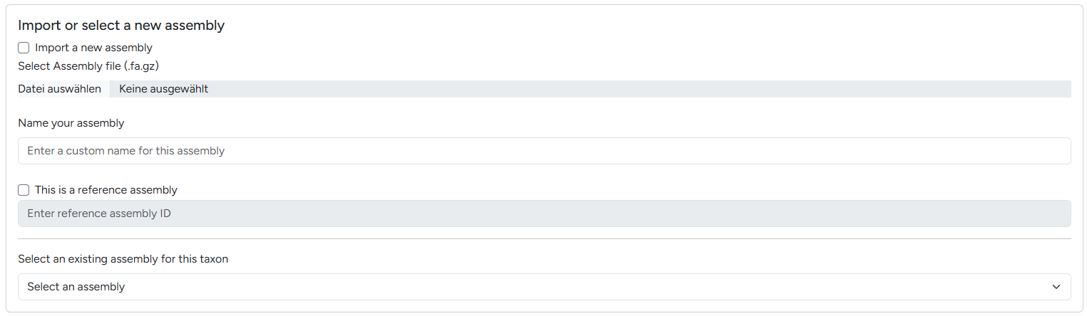 Import Assembly selection