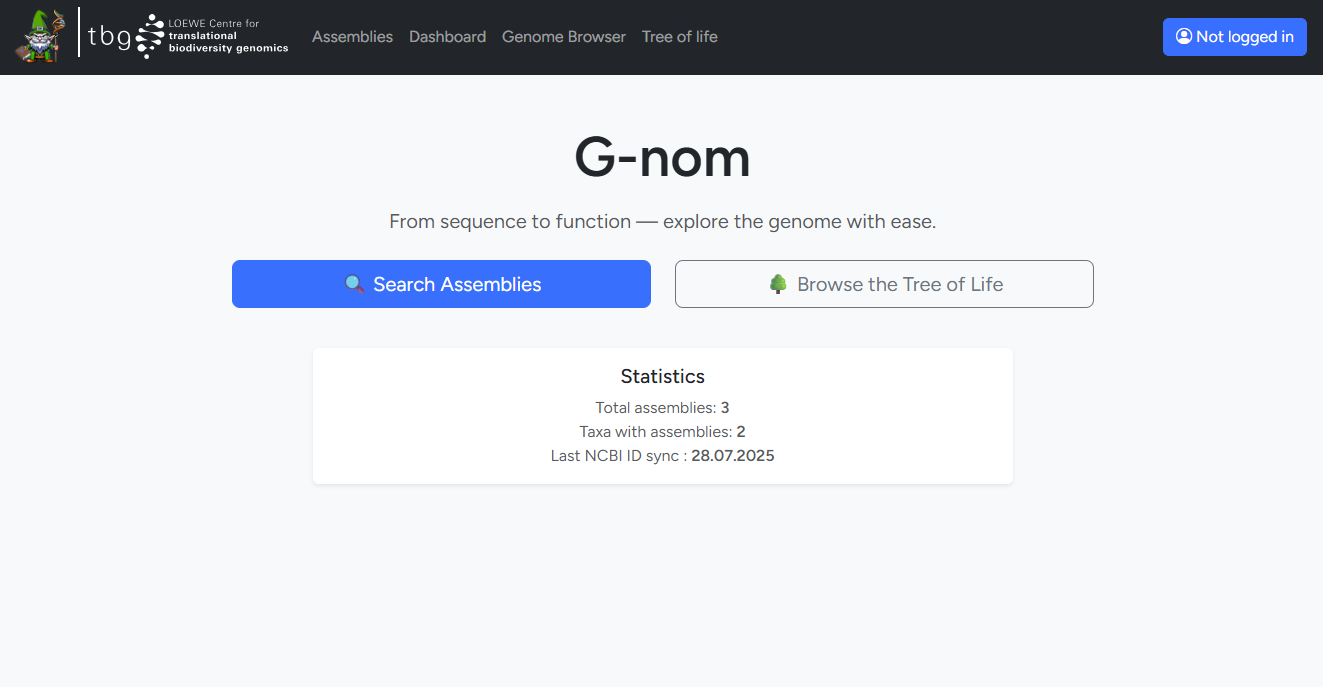 G-nom landing page